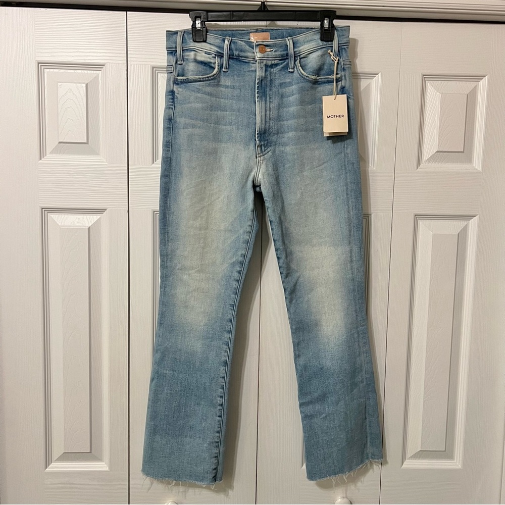 Mother The Hustler Ankle Fray Jeans Raw Hem NWT in Au Revoir size 31 - Picture 2 of 15